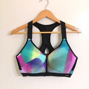Victoria's Secret VSX The Incredible Sports Bra Front Zip Closure Racer Back 38D